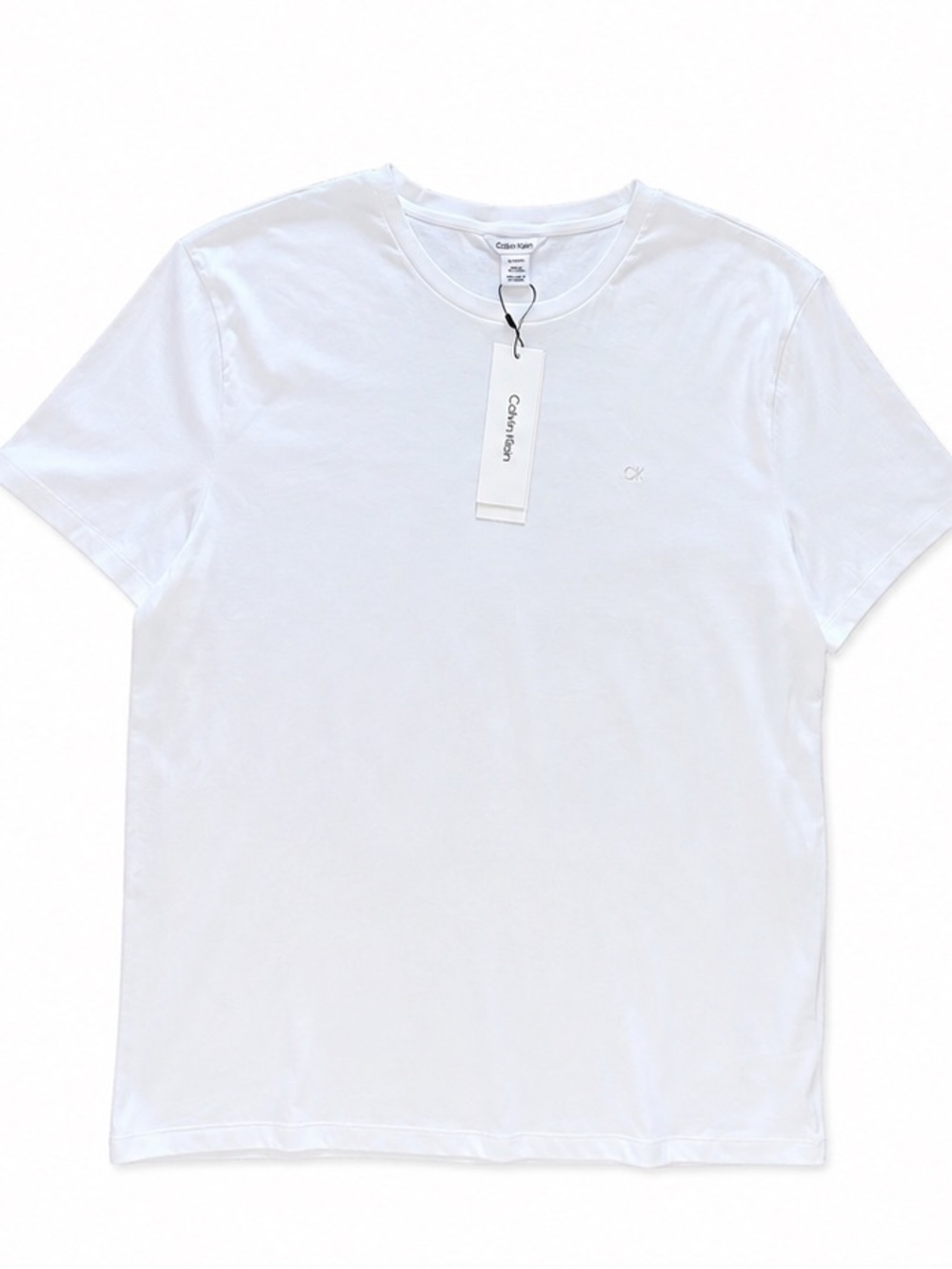 NWT Calvin Klein White Essential Logo Tee Stretch Cotton OVERSIZED  XL